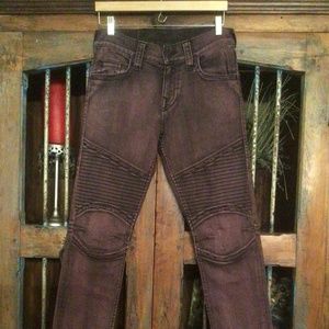TRUE RELIGION RELAXED SLIM MOTO JEAN PURPLE SIZE 29